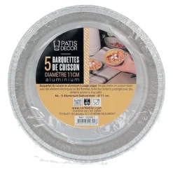 Cerf Dellier Moules À Tarte*5 Barquettes De Cuisson Alu 11 Cm