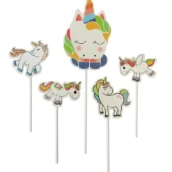 5 Cake Toppers Licornes Assorties Patisdecor>Cerf Dellier Discount