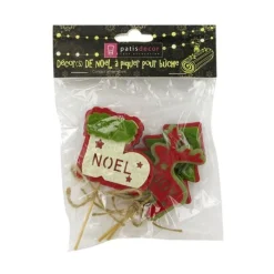 3 Décors De Noël Assortis En Bois Theme 2>Cerf Dellier Discount