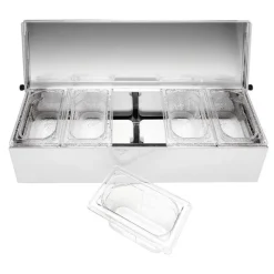 Bac De Stockage Condibox Avec 5 Bacs Gn 1/9 Cristal>Cerf Dellier Sale