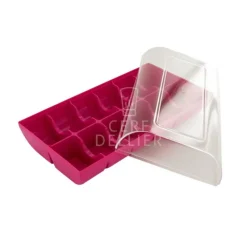 Boite 12 Macarons Rose Fuchsia><noscript><img width=