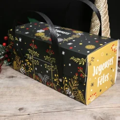 Boite A Bûche A Poignées Vegetal 35 Cm Patisdecor>Cerf Dellier Sale