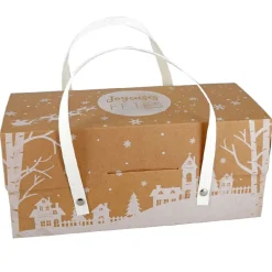 Boite A Bûche Kraft A Poignées Decor Village (X12)>Cerf Dellier Online