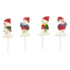 Bonshommes De Neige Noël Assortis Sur Pique (X4)>Cerf Dellier Online