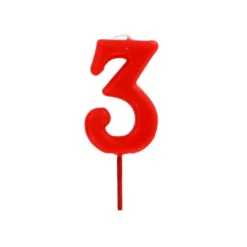 Bougie Anniversaire Chiffre 3 Rouge Patisdecor>Cerf Dellier New