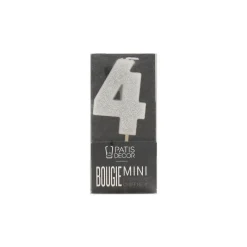 Bougie Argentee Pailletee Chiffre 4 Patisdecor>Cerf Dellier Discount