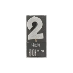 Bougie Argentee Pailletee Chiffre 2 Patisdecor>Cerf Dellier Outlet