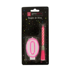 Bougie Musicale Rose + Chiffre 0 Sur Pique>Cerf Dellier Discount