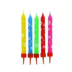 Bougies Muticolores Fleurs Patisdecor (X 10)>Cerf Dellier Sale