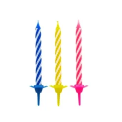 Bougies Torsadees 6 Cm Fines Assorties Patisdecor (X 12)>Cerf Dellier Sale