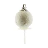 Boules De Noël Blanches Paillettes Sur Pique (X50)>Cerf Dellier Outlet