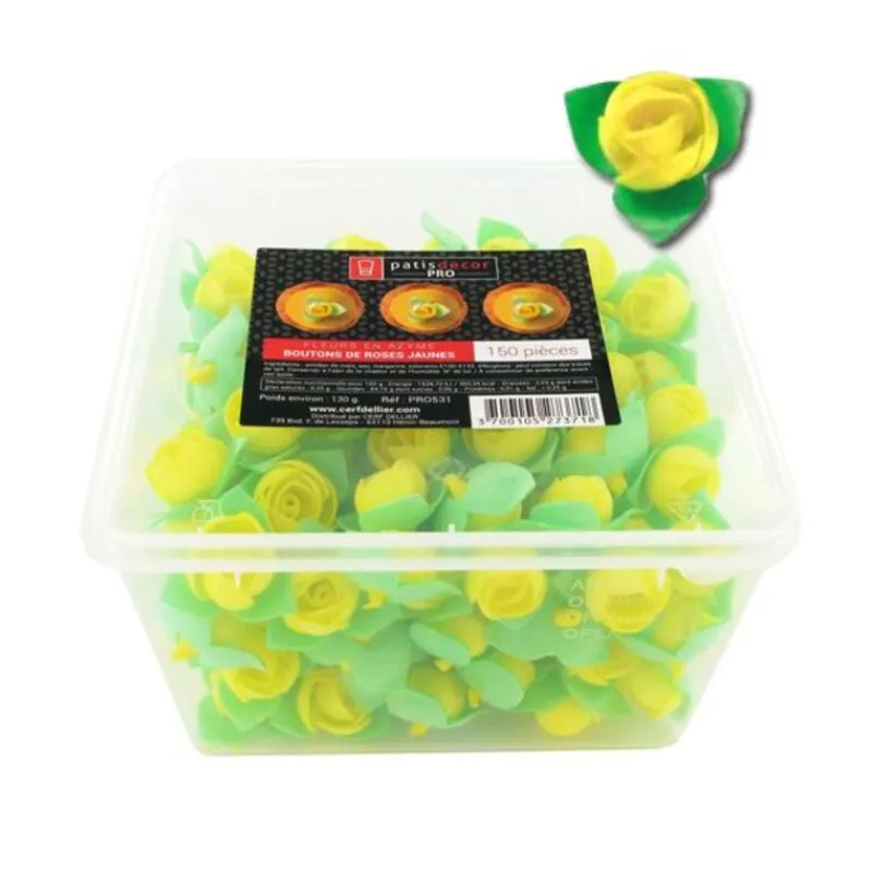 Boutons De Roses Jaunes En Azyme Patisdecor Pro (X150)>Cerf Dellier Discount