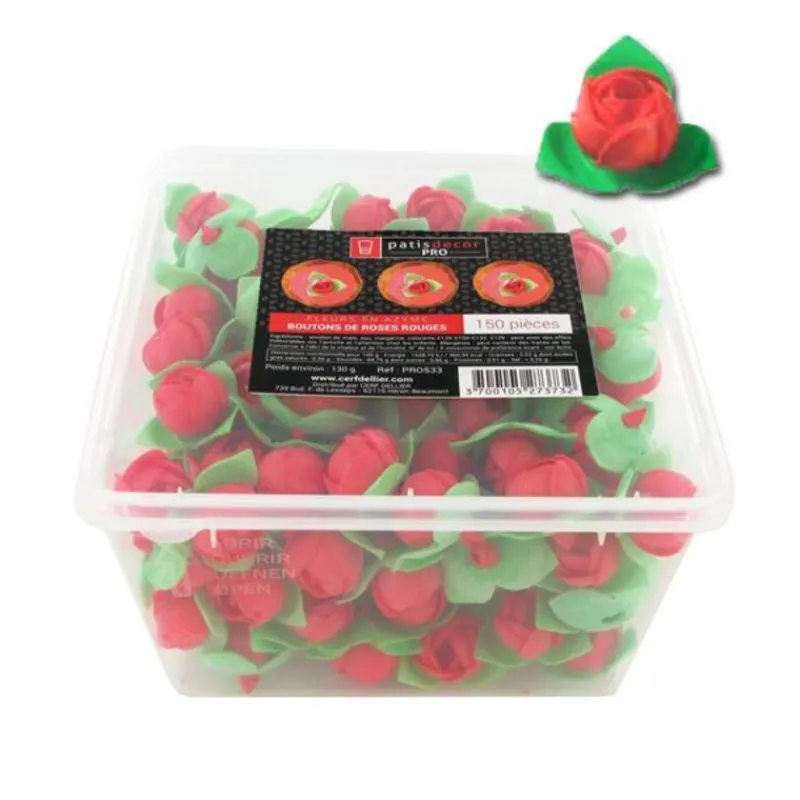 Boutons De Roses Rouges En Azyme Patisdecor Pro (X150)>Cerf Dellier Hot