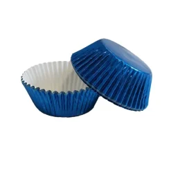 Caissette Cupcake Bleu Metallise Pme (X30)>Cerf Dellier New