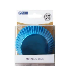 Caissette Cupcake Bleu Metallise Pme (X30)>Cerf Dellier New