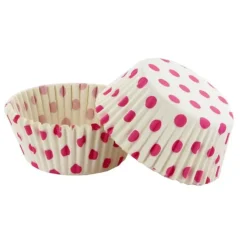 Caissettes Cupcakes Blanches A Pois Roses (X50)>Cerf Dellier Discount