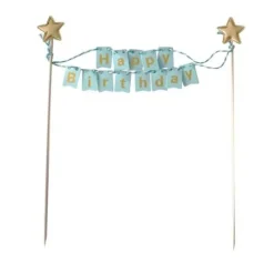 Cake Topper Banniere Anniversaire Bleu Patisdecor>Cerf Dellier New
