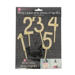 Cake Topper Chiffres Dores>Cerf Dellier Online