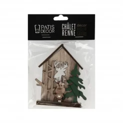 Cake Topper En Bois Chalet De Noël Renne Patisdecor><noscript><img width=