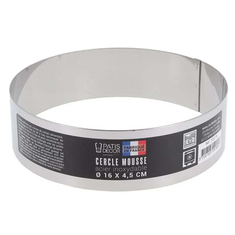 Cerf Dellier Cercles À Patisserie*Cercle A Mousse Inox H 4,5 Cm 16 Cm Patisdecor