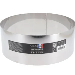 Cerf Dellier Cercles À Patisserie*Cercle A Pain Surprise Inox H 9 Cm 24 Cm Patisdecor