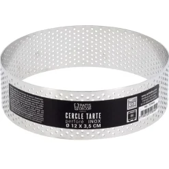 Cerf Dellier Cercles À Patisserie*Cercle A Tarte Perfore Inox H 3,5 Cm 12 Cm Patisdecor