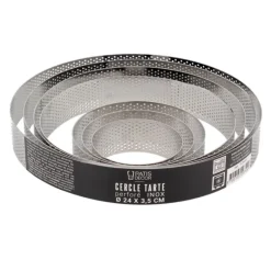 Cerf Dellier Cercles À Patisserie*Cercle A Tarte Perfore Inox H 3,5 Cm 8 Cm Patisdecor