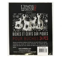Cerf Et Biche Blancs Sur Pique Patisdecor Pro (X24)>Cerf Dellier