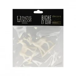 Cerf Et Biche Blancs Sur Pique Patisdecor (X2)><noscript><img width=