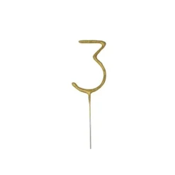 Cierge Magique Dore Chiffre 3 Patisdecor>Cerf Dellier Online