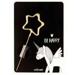 Cierge Magique Etoile Dore + Carte Licorne Be Happy>Cerf Dellier Clearance