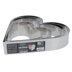 Cerf Dellier Cercles À Patisserie*Coeur A Mousse Inox H 4,5 Cm L 12 Cm Patisdecor