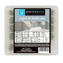 Cerf Dellier Douilles*Coffret 26 Douilles Décors Inox
