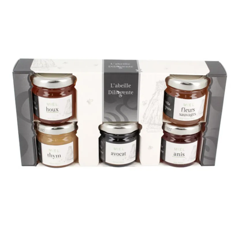 Cerf Dellier Miels*Coffret 5 Miels L'Abeille Diligente (5 X 50 G)