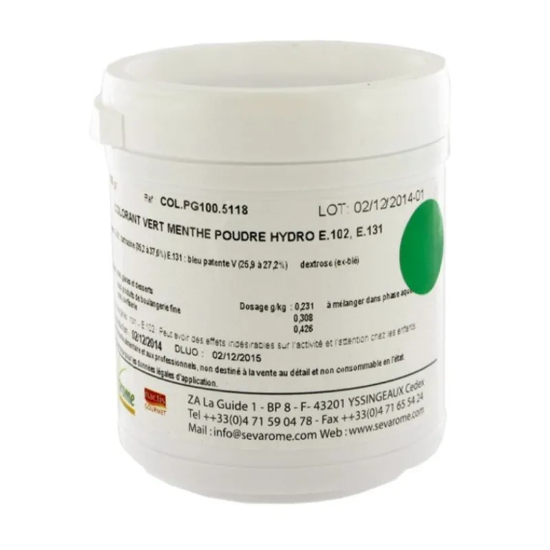 Cerf Dellier Colorants Alimentaires En Poudre*Colorant Poudre Alimentaire Vert Menthe 100 G