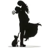 Couple De Maries Avec Chat Metal Noir>Cerf Dellier Outlet