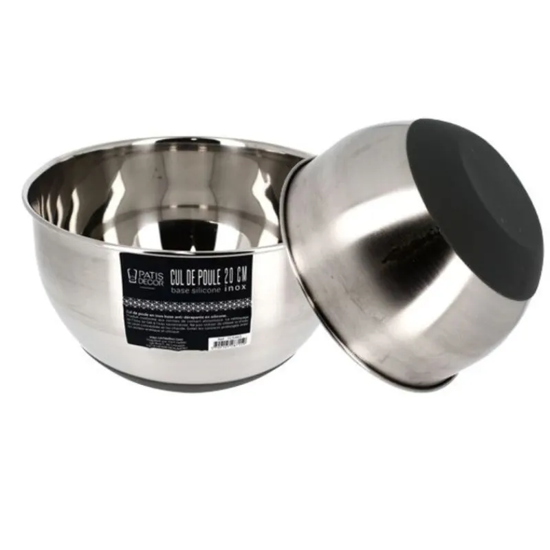 Cul-De-Poule Inox Base Silicone 20 Cm Patisdecor>Cerf Dellier Sale