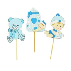 Cupcake Toppers Bebe Garcon En Bois (X3)>Cerf Dellier New