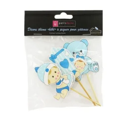 Cupcake Toppers Bebe Garcon En Bois (X3)>Cerf Dellier New