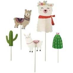 Cupcake Toppers Lamas Et Cactus (X5)>Cerf Dellier Outlet