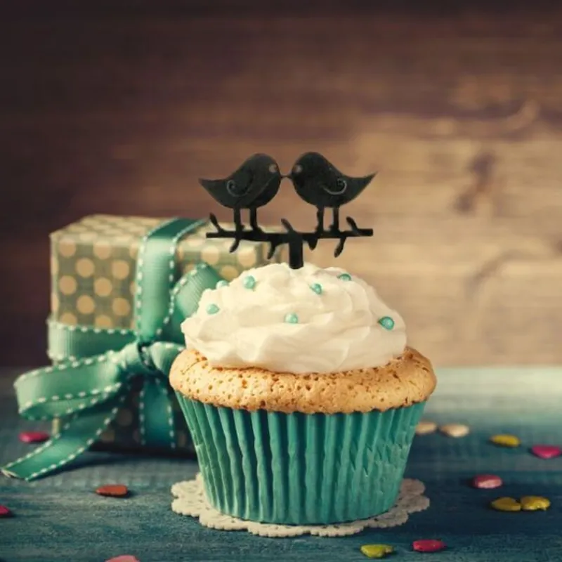 Cupcake Toppers Love Birds (X 8)>Cerf Dellier