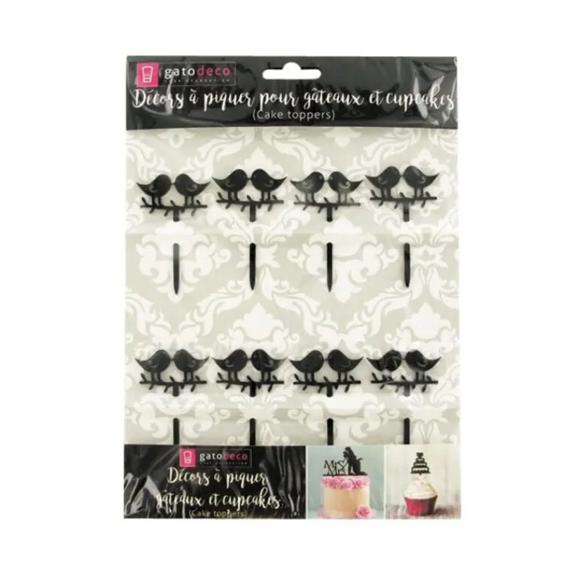 Cupcake Toppers Love Birds (X 8)>Cerf Dellier
