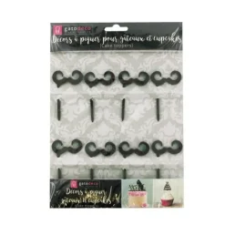Cupcake Toppers Moustaches (X 8)><noscript><img width=