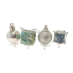 Décors Assortis Bleu Argent A Piquer Sur Bûches (X24)>Cerf Dellier New