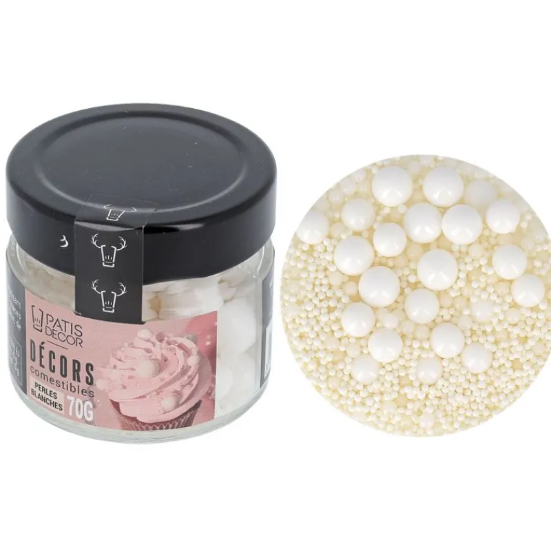 Décors Comestibles Perles Blanches Assorties 70 G>Cerf Dellier Best