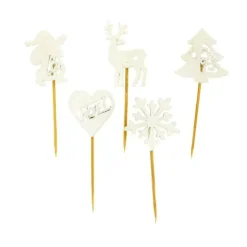 Décors De Noël En Bois Vintage Paillete (X10)>Cerf Dellier Hot