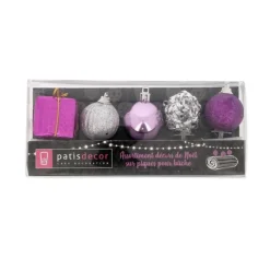 Décors De Noël Sur Pique Assortis Roses Patisdecor (X5)>Cerf Dellier Discount