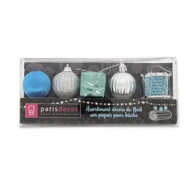 Décors De Noël Sur Pique Assortis Bleus Patisdecor (X5)>Cerf Dellier