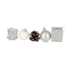 Décors De Noël Sur Pique Assortis Argent Patisdecor (X 5)>Cerf Dellier Sale