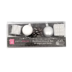 Décors De Noël Sur Pique Assortis Argent Patisdecor (X 5)>Cerf Dellier Sale